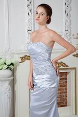 Special Occasion Silver Elestic Satin Dress For Women