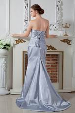 Special Occasion Silver Elestic Satin Dress For Women