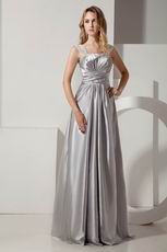 Empire Waist Silver Tulle Straps Evening Party Dress For Cheap