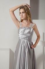Empire Waist Silver Tulle Straps Evening Party Dress For Cheap