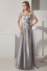 Empire Waist Silver Tulle Straps Evening Party Dress For Cheap