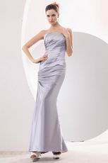 Affordable Left Strap Mermaid Silver Evening Dress