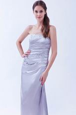 Fashionable Strapless Silver Evening Dress For Cheap