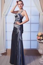 Discount Halter Silver Taffeta Formal Evening Party Dress