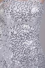 Flaring Silver Sequin Fabric Sexy Cocktail Dress New Style