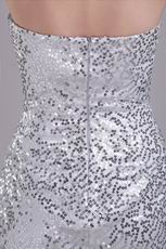 Flaring Silver Sequin Fabric Sexy Cocktail Dress New Style