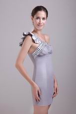 Silver One-shoulder Sheath Rhinestone Sweet 16 Dress