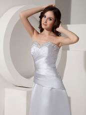 Gray Tea Length Taffeta Mother Of The Bride Dress