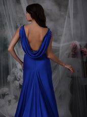 Straps Beaded Ribbon Fishtail Prom Dress In Royal Blue Inexpensive