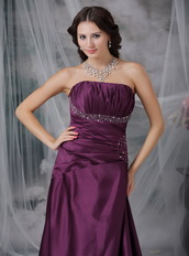 Strapless A-line Dark Purple Cache Prom Dress For Sale Inexpensive