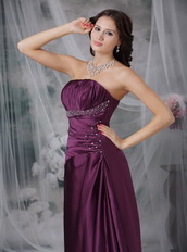 Strapless A-line Dark Purple Cache Prom Dress For Sale Inexpensive