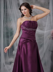 Strapless A-line Dark Purple Cache Prom Dress For Sale Inexpensive