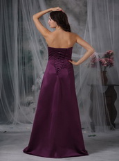 Strapless A-line Dark Purple Cache Prom Dress For Sale Inexpensive