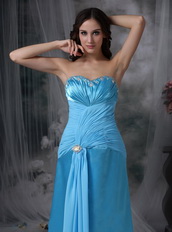 Column Floor-length Aqua Blue Prom Dress For Women Inexpensive