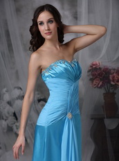 Column Floor-length Aqua Blue Prom Dress For Women Inexpensive