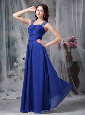 Criss Cross Design Prom Dress Made By Royal Blue Chiffon Inexpensive