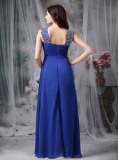 Criss Cross Design Prom Dress Made By Royal Blue Chiffon Inexpensive