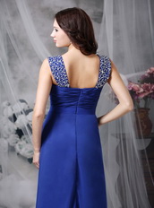 Criss Cross Design Prom Dress Made By Royal Blue Chiffon Inexpensive