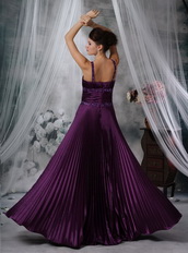 Purple Column Floor-length Prom Dress Pleated Skirt Inexpensive