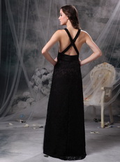 Not Expensive Cross Back V Prom Dress Made By Black Lace Inexpensive