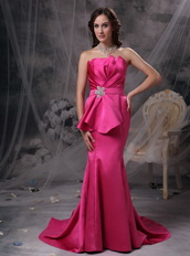 Hot Pink Mermaid Petite Prom/Evening Dress For Lady Wear Inexpensive