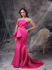Hot Pink Mermaid Petite Prom/Evening Dress For Lady Wear Inexpensive