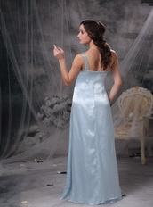 Light Blue One Shoulder Long Pageant Dress For Discount Inexpensive