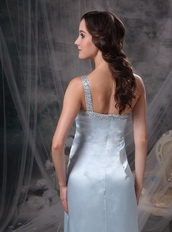 Light Blue One Shoulder Long Pageant Dress For Discount Inexpensive