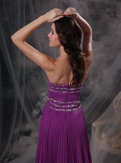 Purple Empire Sweetheart Beaded Prom Dress Made By Chiffon Inexpensive