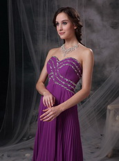 Purple Empire Sweetheart Beaded Prom Dress Made By Chiffon Inexpensive