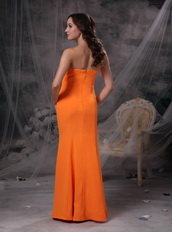 Mermaid Strapless Floor-length Slim Prom Dress Orange Inexpensive