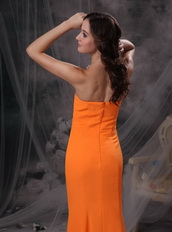 Mermaid Strapless Floor-length Slim Prom Dress Orange Inexpensive