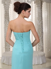 Sweetheart Floor-length Celebrity Dress Made By Light Blue Chiffon Inexpensive