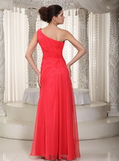 Side Beaded High Slit Alizarin Crimson Dresses For Prom Wear Inexpensive