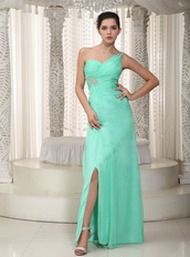 Apple Green One Shoulder Design Make Your Own Prom Dresses Inexpensive