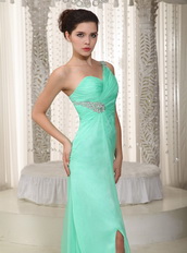 Apple Green One Shoulder Design Make Your Own Prom Dresses Inexpensive