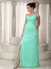 Apple Green One Shoulder Design Make Your Own Prom Dresses Inexpensive
