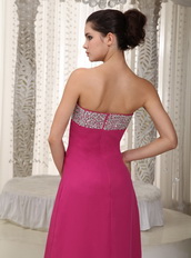 Floor-length Ruby Chiffon Lady Wear Prom Dress Designers List Inexpensive