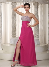 Floor-length Ruby Chiffon Lady Wear Prom Dress Designers List Inexpensive