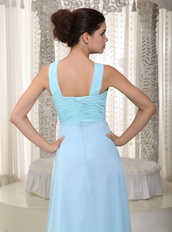 Aqua Blue and Lavender Chiffon Prom Dress V Neckline Inexpensive