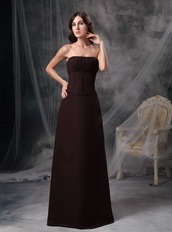 Brown Strapless Floor-length Prom Dress Discount Inexpensive