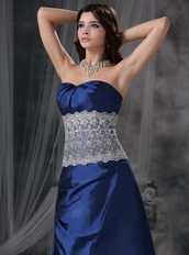 Unique Design Royal Blue Prom Dress With Lace Bodice Inexpensive