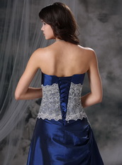 Unique Design Royal Blue Prom Dress With Lace Bodice Inexpensive