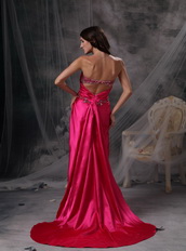 Sweetheart Crystals Fuchsia Prom Dresses Online Inexpensive