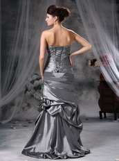 Cheap Sweetheart Gray Taffeta Lady Dress For Prom Wear Inexpensive