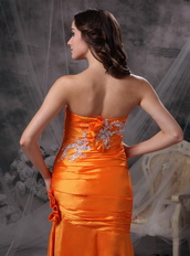 Sweetheart Orange Taffeta Prom Dress With Appliques Inexpensive