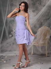 Sweetheart Column Lilac Chiffon Short Prom Dress 2014 Inexpensive