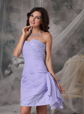 Sweetheart Column Lilac Chiffon Short Prom Dress 2014 Inexpensive