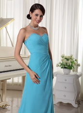 Aqua Blue High Side Slit Prom Party Dress By Top Designer Inexpensive