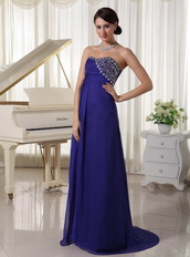 Midnight Blue Chiffon Custom Made Prom Dress Long Inexpensive